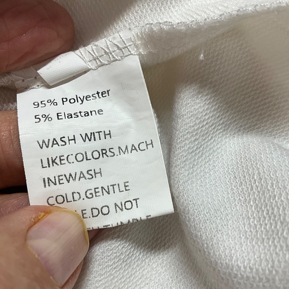 UNBRANDED French Terry Ivory Hoodie Drawstring Hood Split V Neck US Sz L - Picture 9 of 10